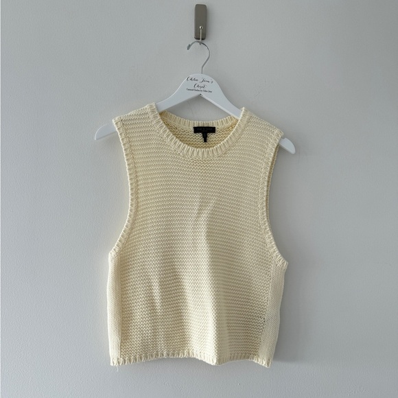 RAG & BONE Ivory Cotton Knit Sweater  Tank M - Picture 2 of 7